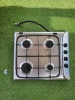 Rvs inbouw gaskookplaat indesit, Ophalen, Gebruikt, 4 kookzones, Inbouw