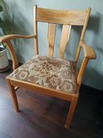 Vintage Houten Stoel met Armleuningen, Huis en Inrichting, Stoelen, Ophalen, Hout, Gebruikt, Bruin
