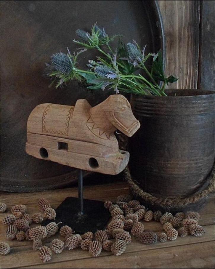 12384 NK Nandi koe op standaard, Antiek en Kunst, Antiek | Woonaccessoires, Ophalen of Verzenden
