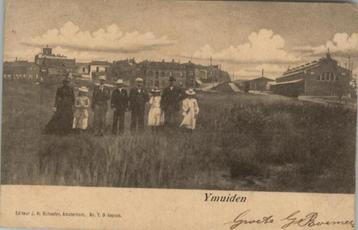 Ymuiden st 1902 volk en Rijksvishal rechts beschikbaar voor biedingen