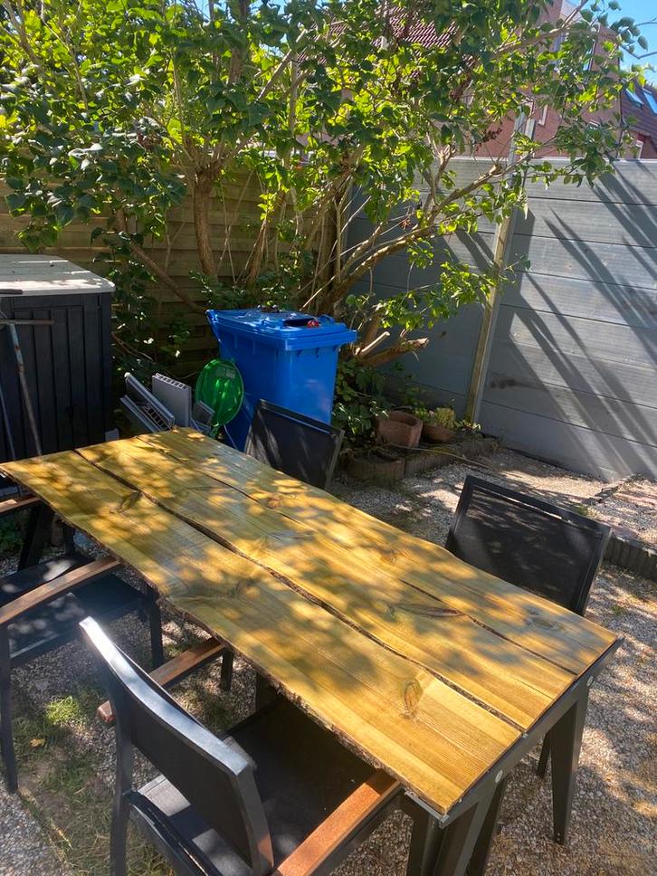 BOOMSTAM TUINTAFEL, Tuin en Terras, Tuintafels, Zo goed als nieuw, Rechthoekig, Overige materialen, Ophalen