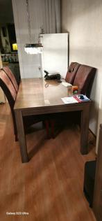 Eettafel met 4 x stoelen, Huis en Inrichting, Ophalen, Kersenhout, 50 tot 100 cm, Zo goed als nieuw