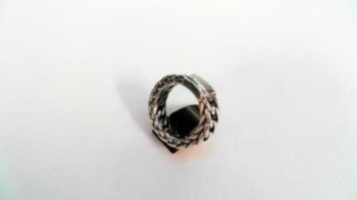 313799-5 Massief Zilveren Buddha to Buddha Chain Ring, Sieraden, Tassen en Uiterlijk, Ringen, Zo goed als nieuw, Dame, Kleiner dan 17