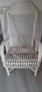 witte rotan stoel, Ophalen, Gebruikt, Wit, Eén