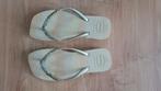 Havaianas Slim Square Gold Glitter Metalic bandje en voetbed, Slippers, Beige, Nieuw, Ophalen of Verzenden