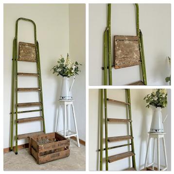 Vintage trapje ladder keukentrapje plantentafel ladder beschikbaar voor biedingen