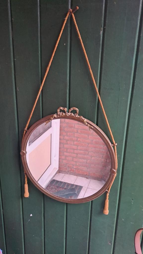 Ovale Spiegel met Touw, Huis en Inrichting, Woonaccessoires | Spiegels, Gebruikt, Minder dan 50 cm, Minder dan 100 cm, Ovaal, Ophalen of Verzenden