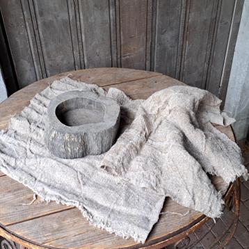 1x Landelijk shabby linnen doekje doek 47x43cm *Etage3* beschikbaar voor biedingen