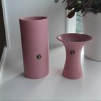 Set van 2 oud-rose aardewerk vazen, Overige kleuren, Aardewerk of Porselein, Ophalen of Verzenden, Zo goed als nieuw