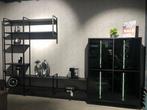 Industrieel TV Wandmeubel - Zwart, Ophalen, Glas, Zo goed als nieuw, 200 cm of meer