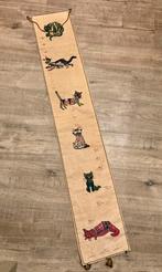 Vintage retro stoffen geborduurde unieke katten groeimeter, Ophalen of Verzenden, Gebruikt, Wanddecoratie