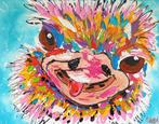 Schilderij met kleurrijke struisvogel, Minder dan 50 cm, Nieuw, Ophalen of Verzenden, Schilderij