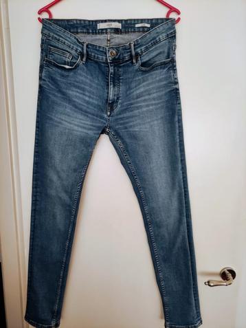 MANGO man heren jeans maat eur 42 spijkerbroek blauw skinny