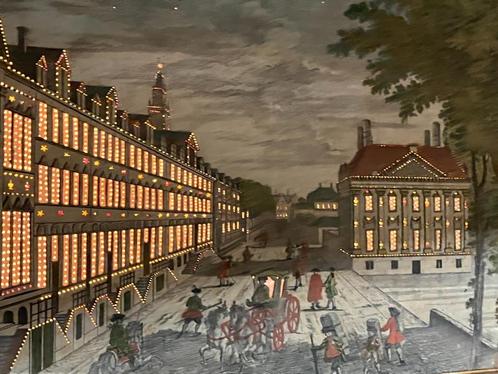 Vue d’optique illuminée Mauritshuis Den Haag ca. 1760–1800, Antiek en Kunst, Kunst | Etsen en Gravures, Verzenden
