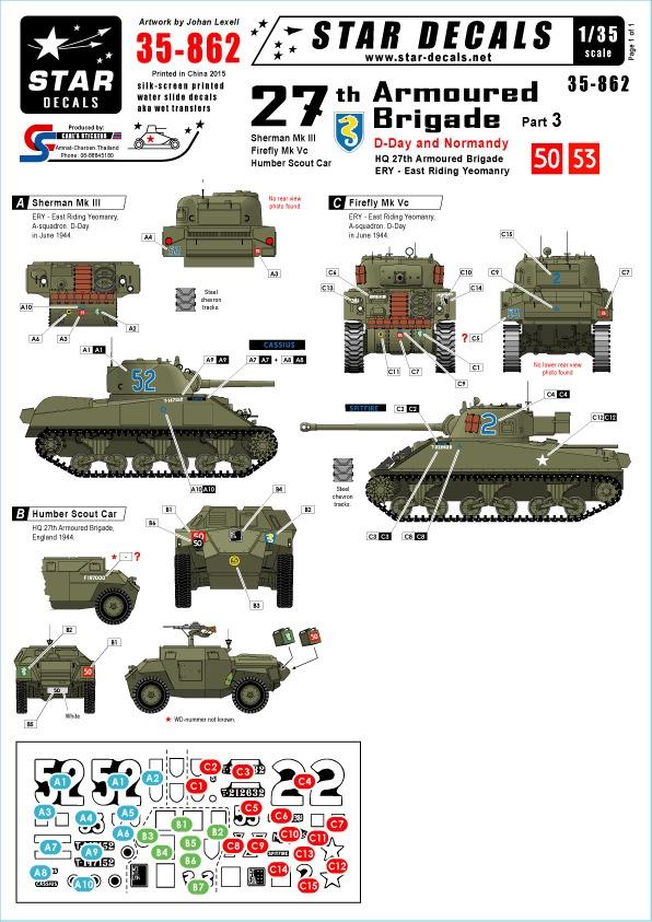 35-862, 27th Armoured Brigade D-Day & Normandy Part 3, Overige merken, Tank, 1:32 tot 1:50, Nieuw