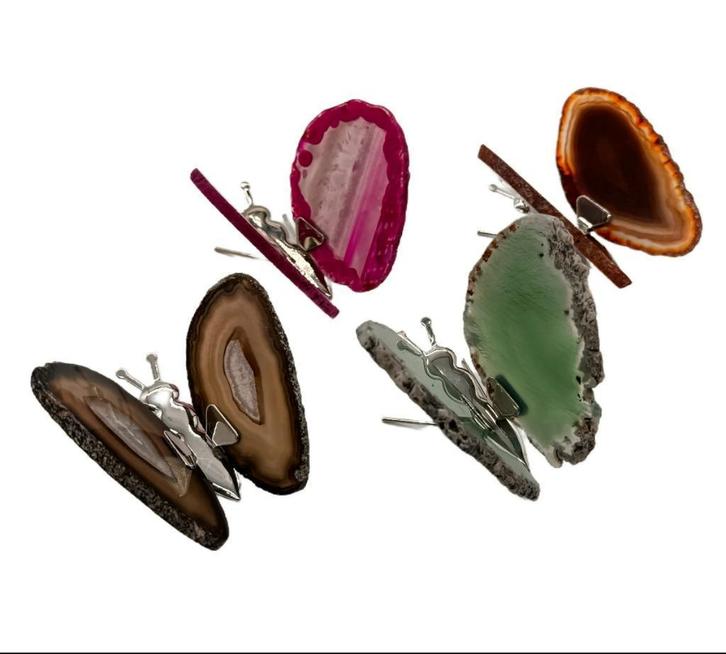 Agaat vlinder 7 cm, Verzamelen, Mineralen en Fossielen, Mineraal, Ophalen of Verzenden