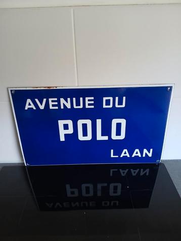 Emaille bord Avenue du Polo laan  beschikbaar voor biedingen