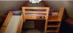 Zwevend bed met trap en glijbaan - 80x200, Ophalen, Gebruikt, Eenpersoons, Bruin