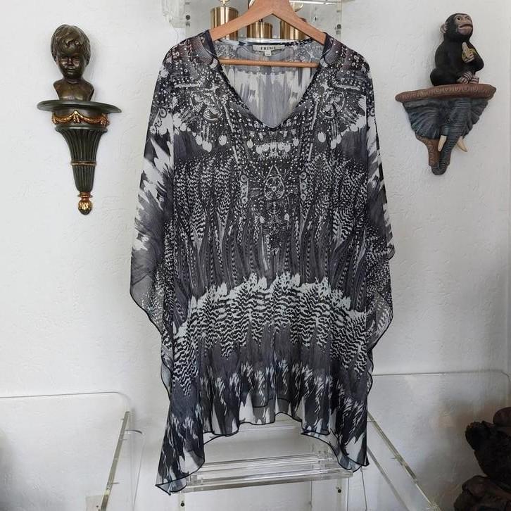 Kaftan van het merk Frime. Maat One Size., Kleding | Dames, Grote Maten, Nieuw, Overige typen, Grijs, Verzenden