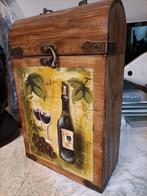 Houten kist voor 2 flessen wijn of andere drank, Huis en Inrichting, Woonaccessoires | Kisten, Minder dan 50 cm, Minder dan 50 cm