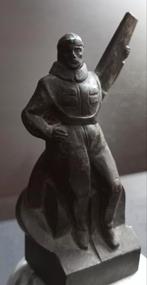 vintage piloot beeldje op mooie marmeren sokkel, Ophalen of Verzenden