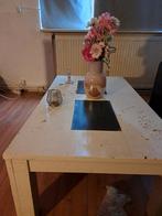 Witte teak houten salon en eettafel 120 euro!!!, Huis en Inrichting, Tafels | Salontafels, Teakhout, Ophalen of Verzenden