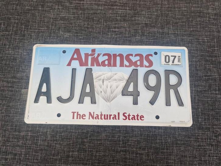 Kentekenplaat Arkansas USA Nummerplaat nummerbord License VS, Verzamelen, Automerken, Motoren en Formule 1, Gebruikt, Auto's, Ophalen of Verzenden