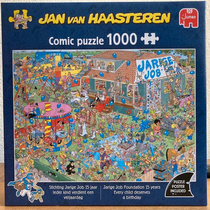 JvHaasteren 1000🧩 Ieder kind verdient een verjaardag, Hobby en Vrije tijd, Denksport en Puzzels, Zo goed als nieuw, Legpuzzel