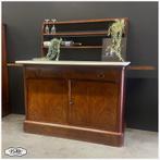 Oud klapbuffet Kast Commode Marmeren blad Mahonie, Huis en Inrichting, Kasten | Buffetkasten, Ophalen, Gebruikt, Overige materialen