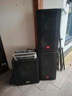 Complete PA set inclusief versterker en compressor, Ophalen of Verzenden, Gebruikt