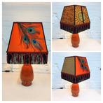 Lampenkap uniek pauw keramiek lampenvoet taellamp oranje, Ophalen of Verzenden, Zo goed als nieuw, Bohemian eclectisch landelijk vintage retro shabby Moulin Rouge