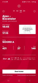 Ajax - Excelsior, Tickets en Kaartjes, Losse kaart, Twee personen, November