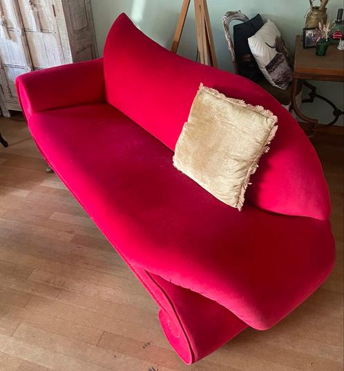 Barok Stijl Chaise Longue Rood Velours, Antiek en Kunst, Antiek | Meubels | Stoelen en Banken, Ophalen of Verzenden