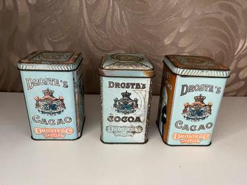 3 Vintage Droste Cacao Blikken beschikbaar voor biedingen