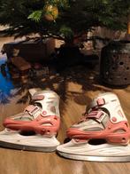 Schaatsen verstelbaar Nijdam meisje 34/37 wit roze grijs, Ophalen of Verzenden, Zo goed als nieuw, IJshockeyschaatsen, Nijdam