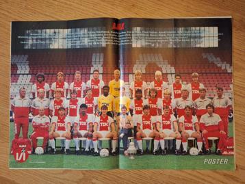 Oude poster Ajax (1987) met Cruijff en Van Basten  beschikbaar voor biedingen