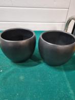 bloempotten donker grijs 2x, Tuin en Terras, Bloempotten, Ophalen of Verzenden, 'T Olde Gre-j, Info@toldegrej.nl, Endepoelstraat 20f Didam