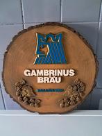 Retro vintage Gambrinus bier hangschilt in goede staat, Ophalen of Verzenden, Zo goed als nieuw, Overige merken
