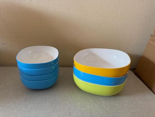 7 Z.G.A.N. vierkante schaaltjes MEPAL ROSTI MELAMINE schaal, Huis en Inrichting, Keuken | Servies, Zo goed als nieuw, Schaal of Schalen