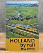 NS Vintage Reclame HOLLAND BY RAIL Trein Metalen Wandbord, Verzenden, Nieuw, Trein, Overige typen