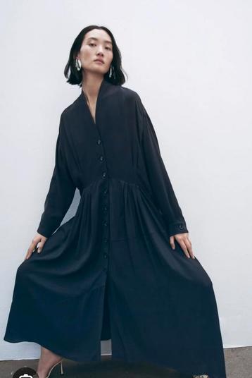 Zara Midnight Blue maxi dress M- l doorknoopjurk lang blauw  beschikbaar voor biedingen