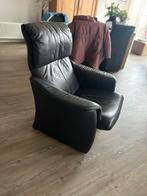 Leren fauteuil, antraciet, Huis en Inrichting, Fauteuils, Gebruikt, Minder dan 75 cm, Leer, Ophalen of Verzenden