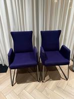 Set van 2 paarse Topform stoelen met metalen poten, Gebruikt, Twee, Overige kleuren, Ophalen of Verzenden