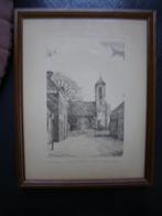 ets De Engelmunduskerk Oud Velsen, Warner Hemstede ingelijst, Antiek en Kunst, Ophalen of Verzenden