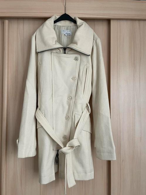 Wollen mantel winterjas beige crème yaya 38 40 m, Kleding | Dames, Jassen | Winter, Zo goed als nieuw, Maat 38/40 (M), Beige, Ophalen of Verzenden