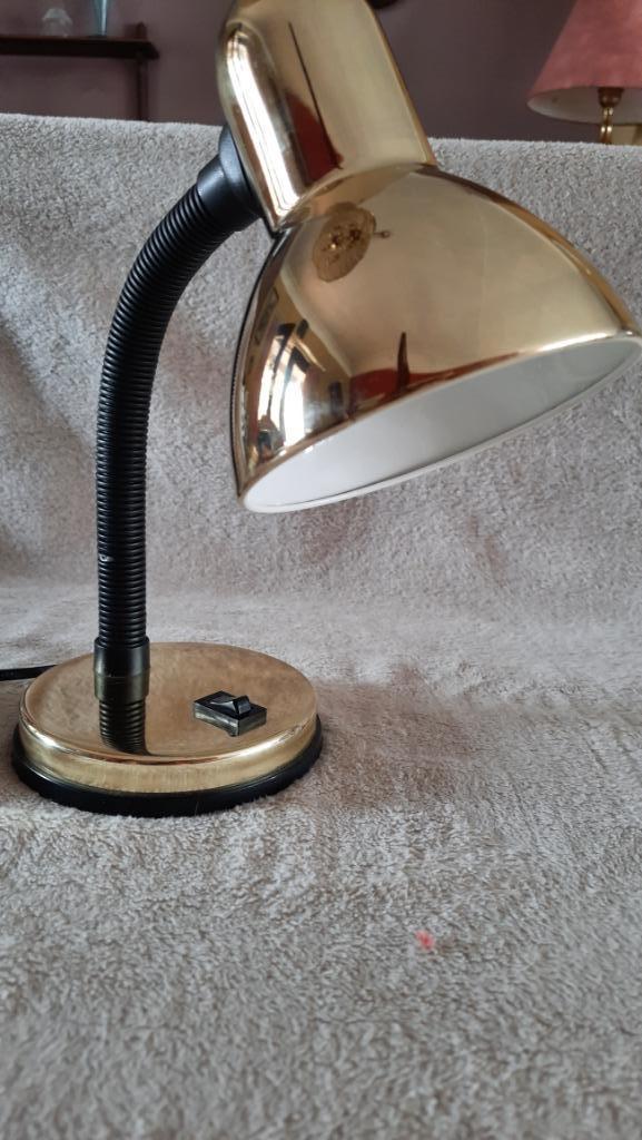 Vintage goudkleurige tafellamp 1970, Antiek en Kunst, Antiek | Lampen, Ophalen of Verzenden