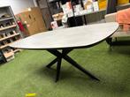 Nieuwe Deens ovale melamine eettafel grijs/betonlook 200x100, Huis en Inrichting, Ophalen, Kunststof, 100 tot 150 cm, 200 cm of meer