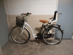 Damesfiets met kinderzitje en mandje, Mandje, Gebruikt, 50 tot 53 cm, 1 zitje