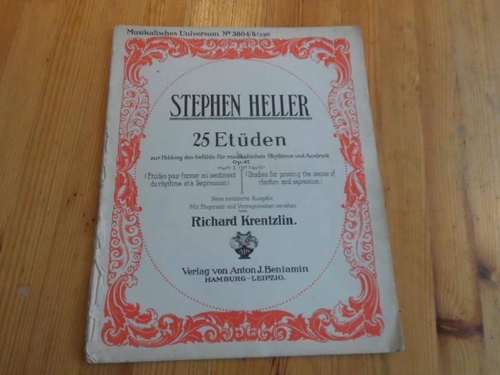 Stephen heller - etuden op. 47 / 125 / 45 / 46 / 90, Muziek en Instrumenten, Bladmuziek, Gebruikt, Artiest of Componist, Populair