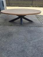 Industrieele salontafel 140x70 met stalen spinpoot, Ophalen, Zo goed als nieuw, Minder dan 50 cm, 100 tot 150 cm